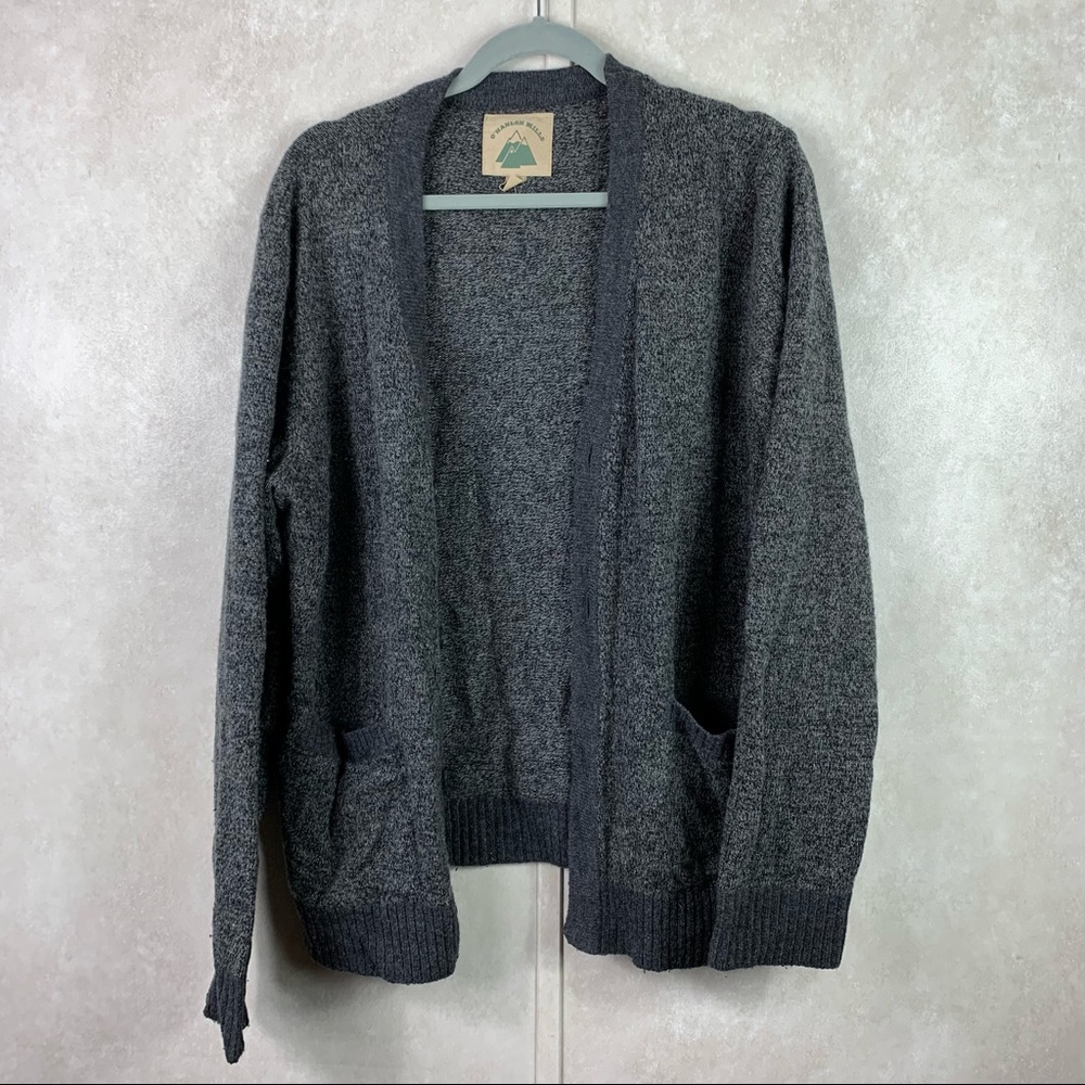 O’Hanlon Mills urban outfitters gray large button grandpa sweater lambswool